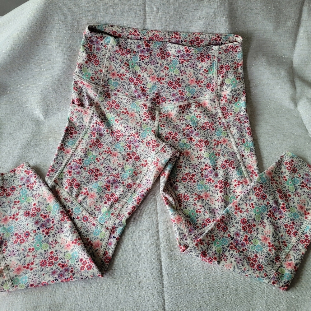 Evolution Creation Womens Floral Print Leggings - Pink & Mint Size M
